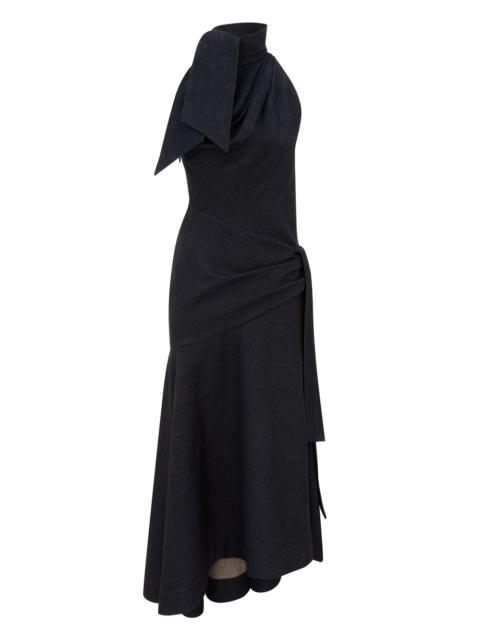 VALIANT DRAPED DENIM DRESS