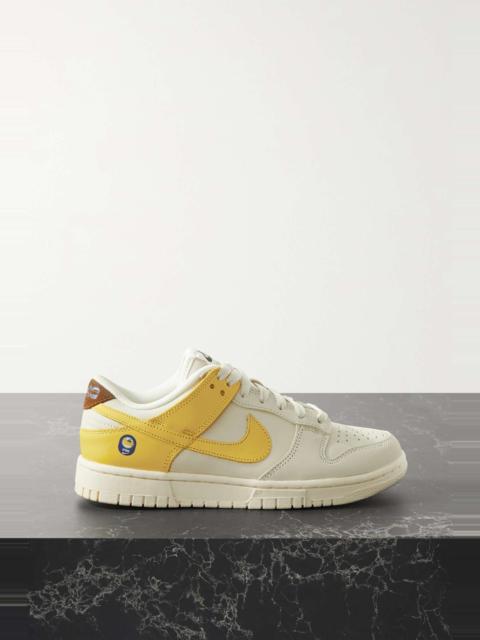 Dunk Low LX suede-trimmed leather sneakers