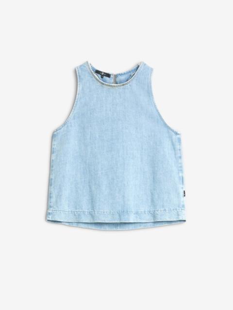 Indigo Linen Sleeveless Top in Kansas