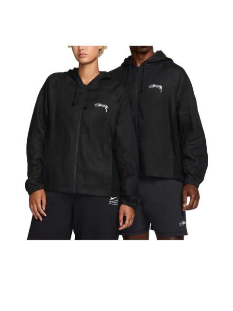 Nike x Stussy Linen Shell Jacket Asia Sizing 'Black' FZ5752-010