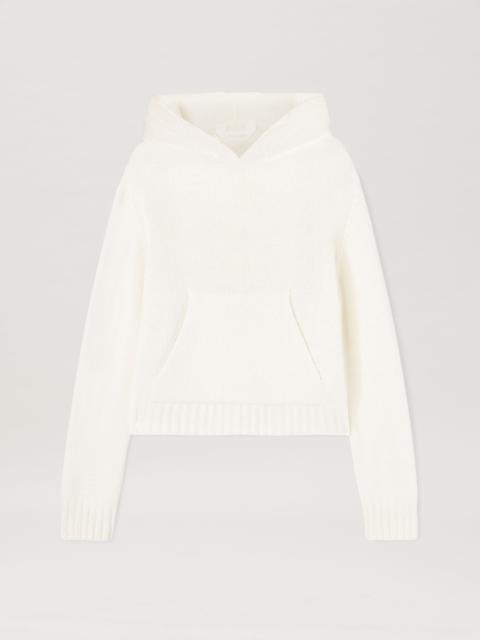 Curved Logo Knitted Hoodie