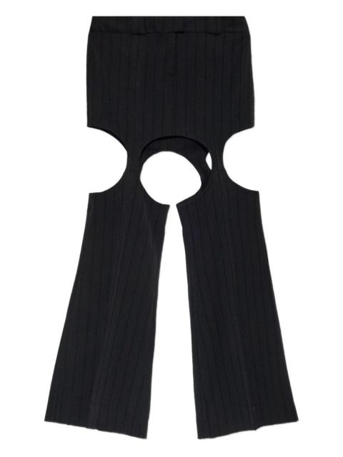 cut-out ribbed skirt