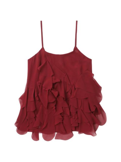 ruffled spaghetti-strap top