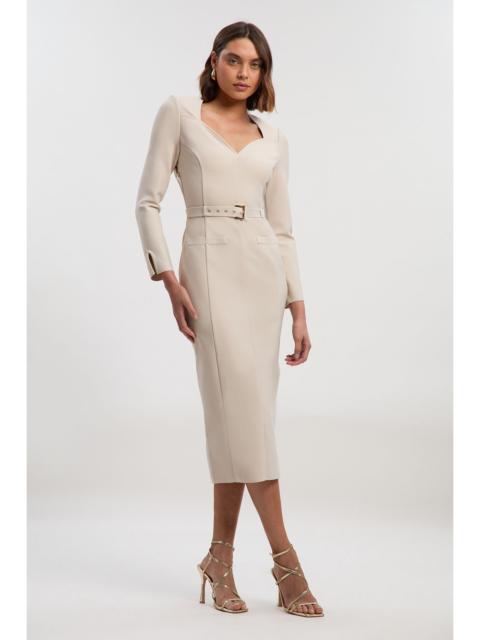 Figure Form Bandage Belted Midi Dress