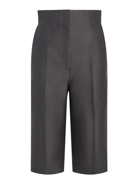 Raelle Tailored Wool-Silk Cady Shorts navy