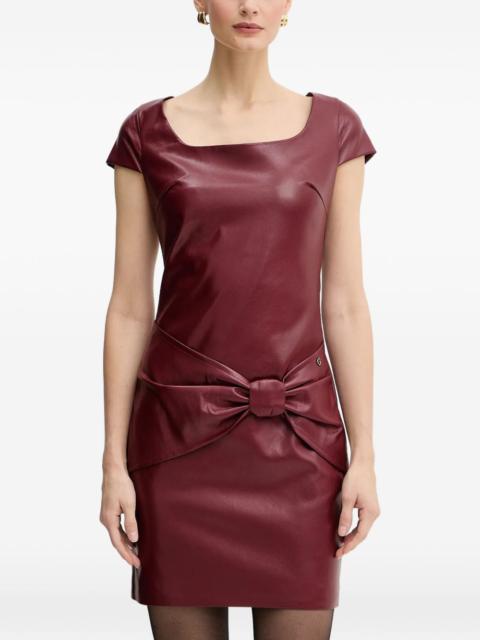 bow squared-neck mini dress