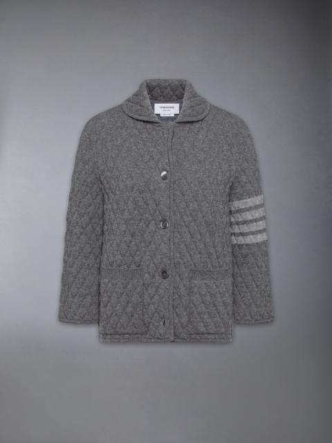 QUILTED KNIT JACQUARD MERINO WOOL 4-BAR WORK JACKET