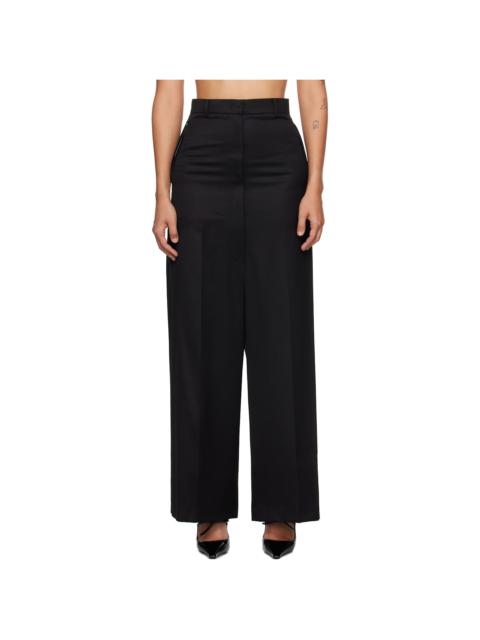 Black Side Folded Wide Trousers