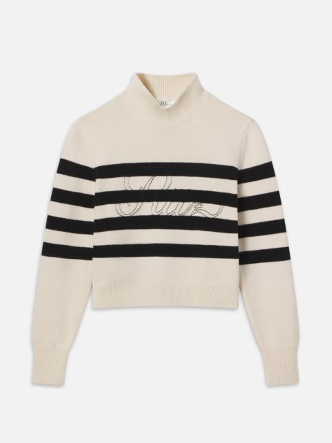 Ritz Striped Cashmere Turtleneck Sweater