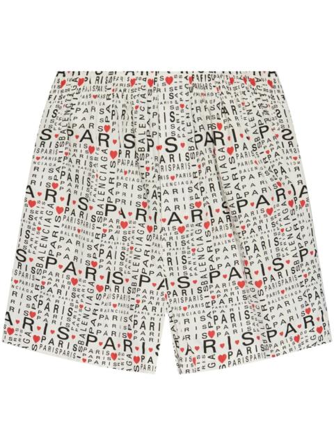 paris-print shorts