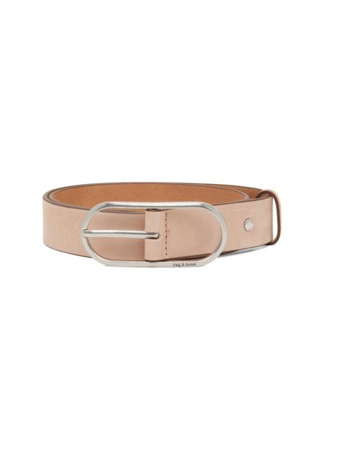 Beige Rounded Rebound Suede Belt