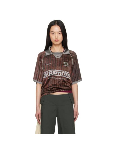 Burgundy & Yellow Aub Stripes Polo