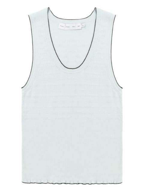 ribbed-knit scalloped-hem top