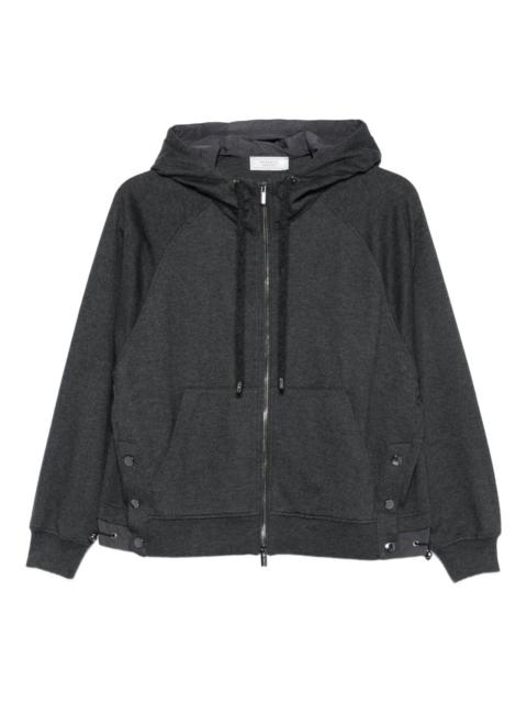 raglan-sleeves zip-up hoodie