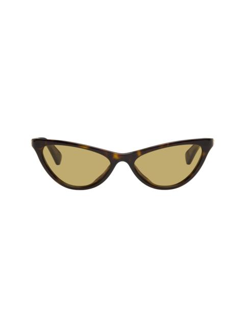 Brown Slim Ribbon Cateye Sunglasses