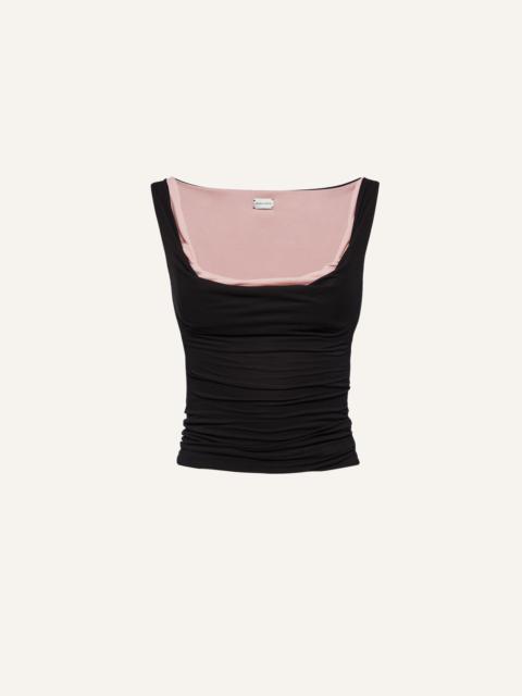 Double layer tank top in black