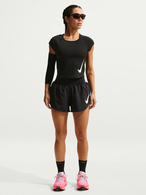 Nike Tempo Flow Swoosh Women's Dri-FIT Mid-Rise Brief-Lined Running Shorts