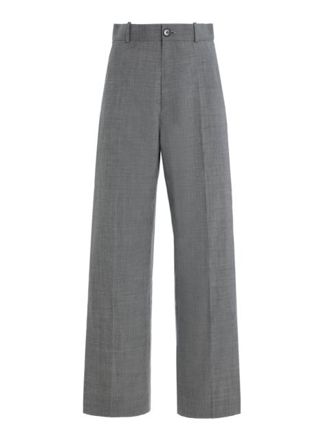 Classic Cropped Wool Trousers grey