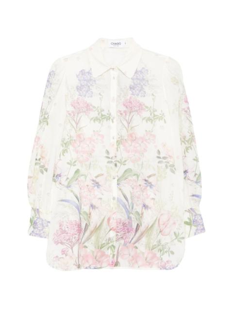 Aster botanical floral shirt