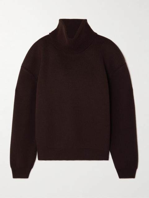 Ribbed Wool Turtleneck Sweater