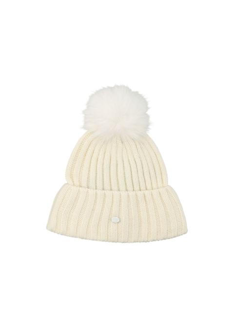 pompom ribbed beanie
