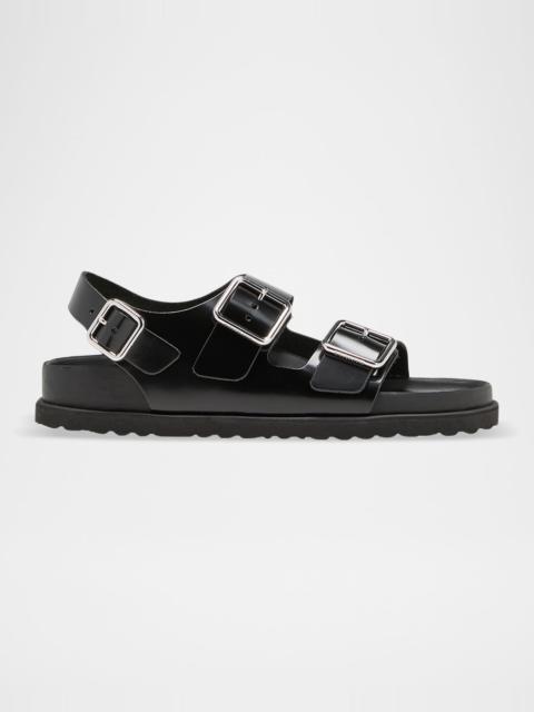 Milano Leather Dual-Buckle Slingback Sandals