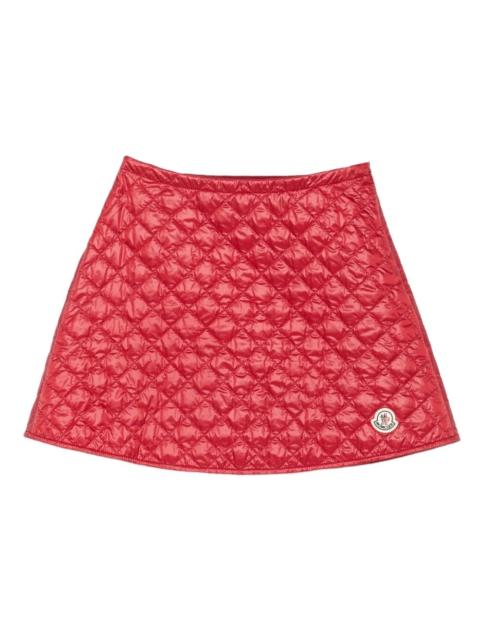 diamond-quilted mini A-line skirt