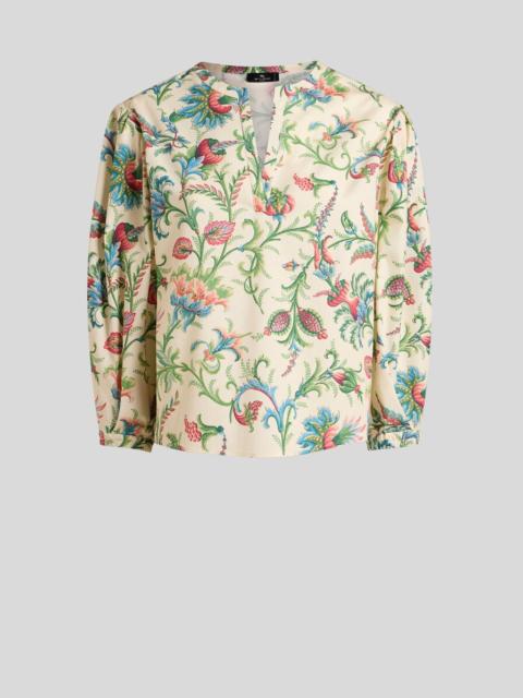 COTTON BLOUSE WITH FLORAL MOTIF