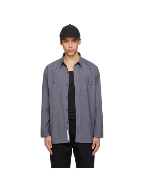 Gray Polyester Wool Field Shirt