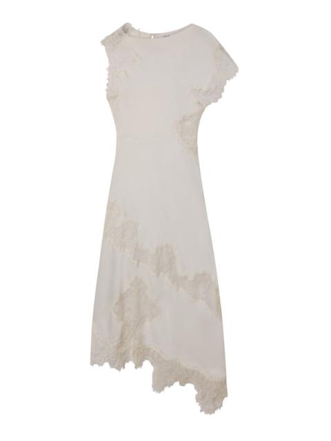Alessia Textured Satin and Lace Maxi Dress