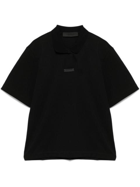 piqué cropped polo top