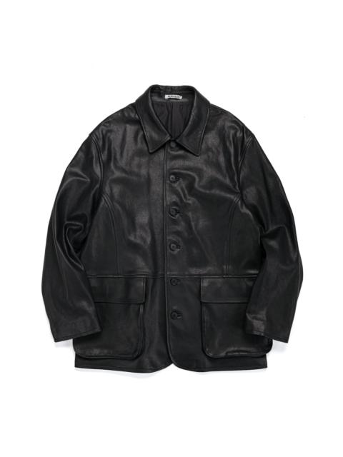Textured Lamb Leather Blouson Black