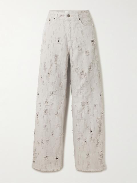 Bethany Destroy Distressed Mid-rise Wide-leg Jeans