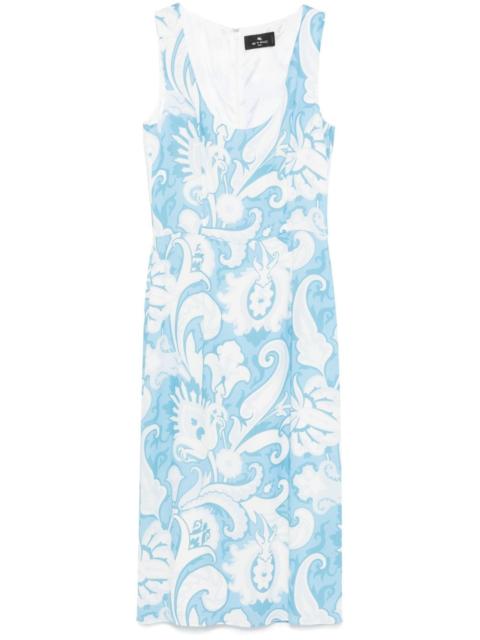 paisley-print midi dress