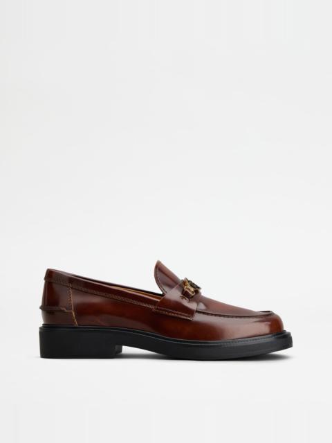 LOAFERS IN LEATHER - BROWN