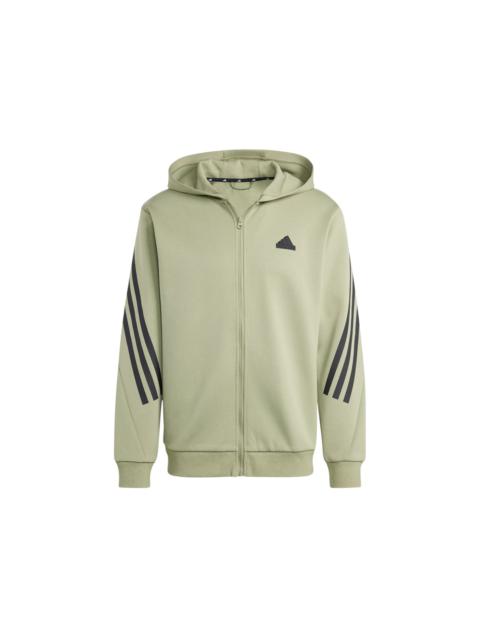 adidas Future Icons 3-Stripes Full Zip Hoodie Tent Green