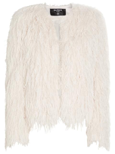 Balmain Metallic-weave Fringed Jacket