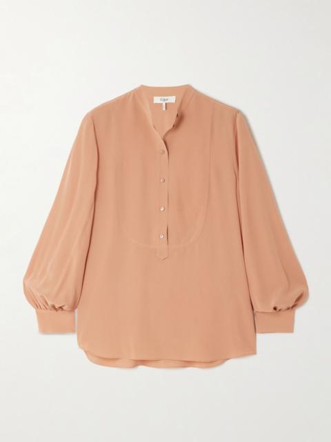 Silk-crepe blouse Peach