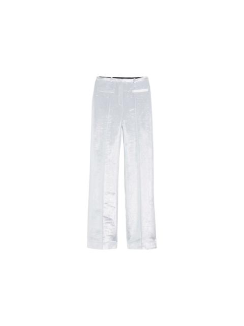 Rabanne H&M Shimmery Metallic Dress Pants Silver