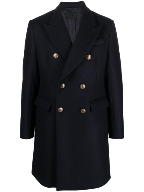 double-breasted peak-lapels coat