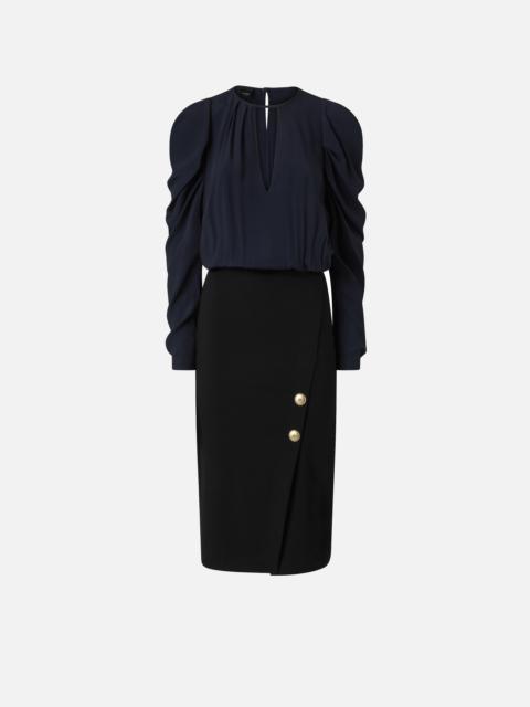 COMBINED FITTED CALF-LENGTH DRESS