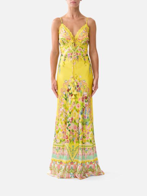 BIAS SLIP DRESS WITH LACE EDGE DETAIL