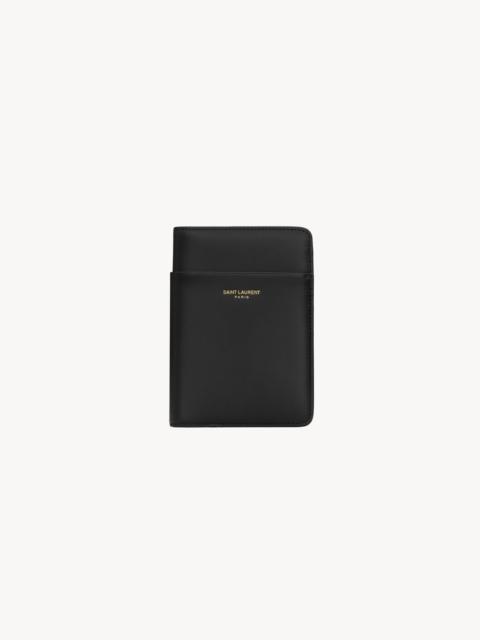 SAINT LAURENT PARIS PASSPORT CASE IN SMOOTH LEATHER