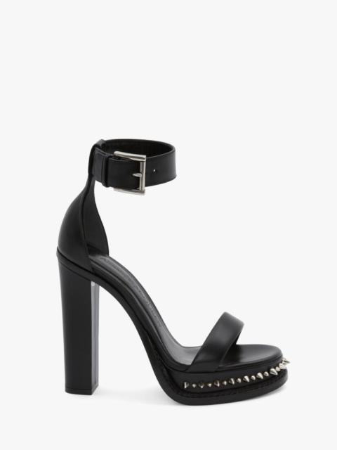 Punk Stud Platform Sandal in Black/silver