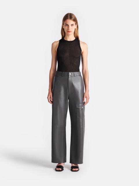 Regenerated Leather Barrel-Leg Pants