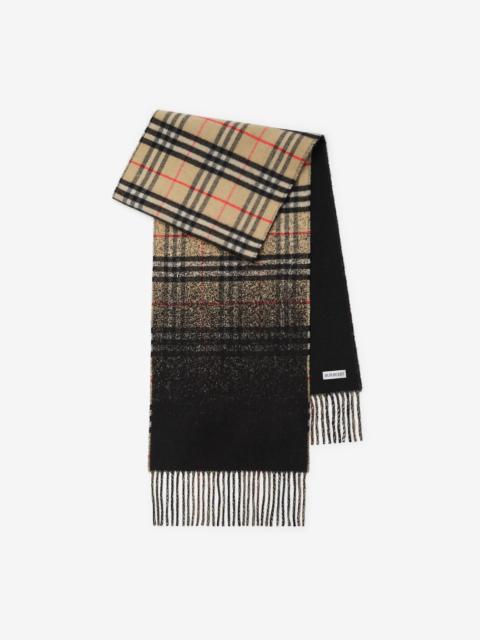 Gradient Check Cashmere Scarf