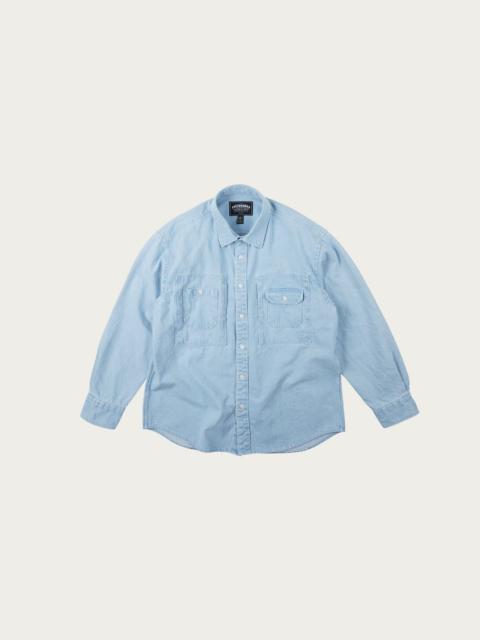 Bleach Denim Utility Shirt - Light Blue