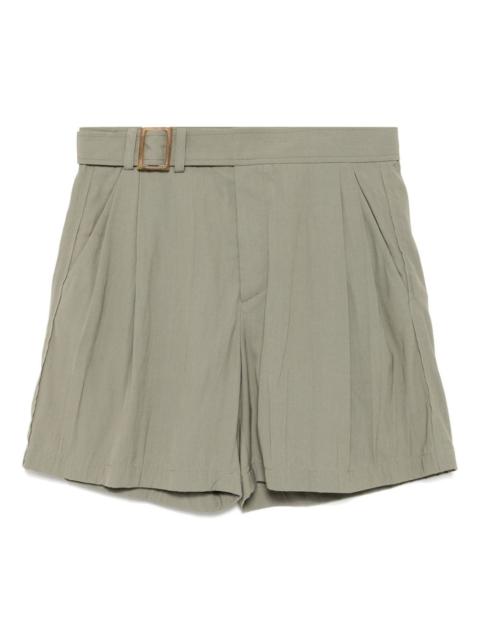 Wrinkle Detail Belted shorts