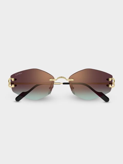 Première de Cartier 56mm Geometric Sunglasses