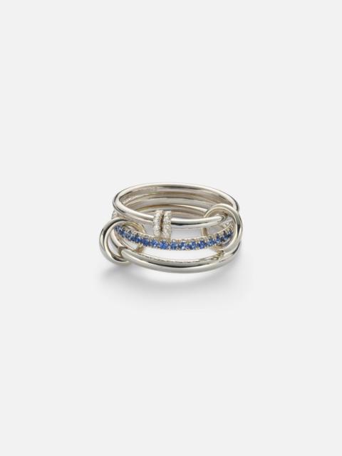 Raneth sterling silver ring with sapphires and diamonds
